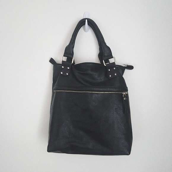 Black Modern Rebel Rectangular Zipper Bag - Picture 2 of 11